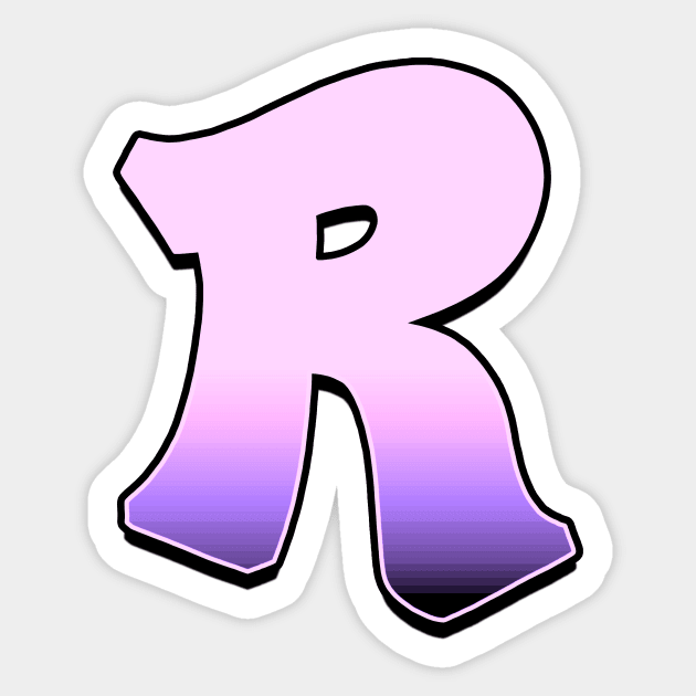 Letter R - Pink fade Sticker by dmitri-art